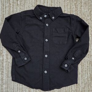 The Children's Place Black Long Sleeve Collared Shirt